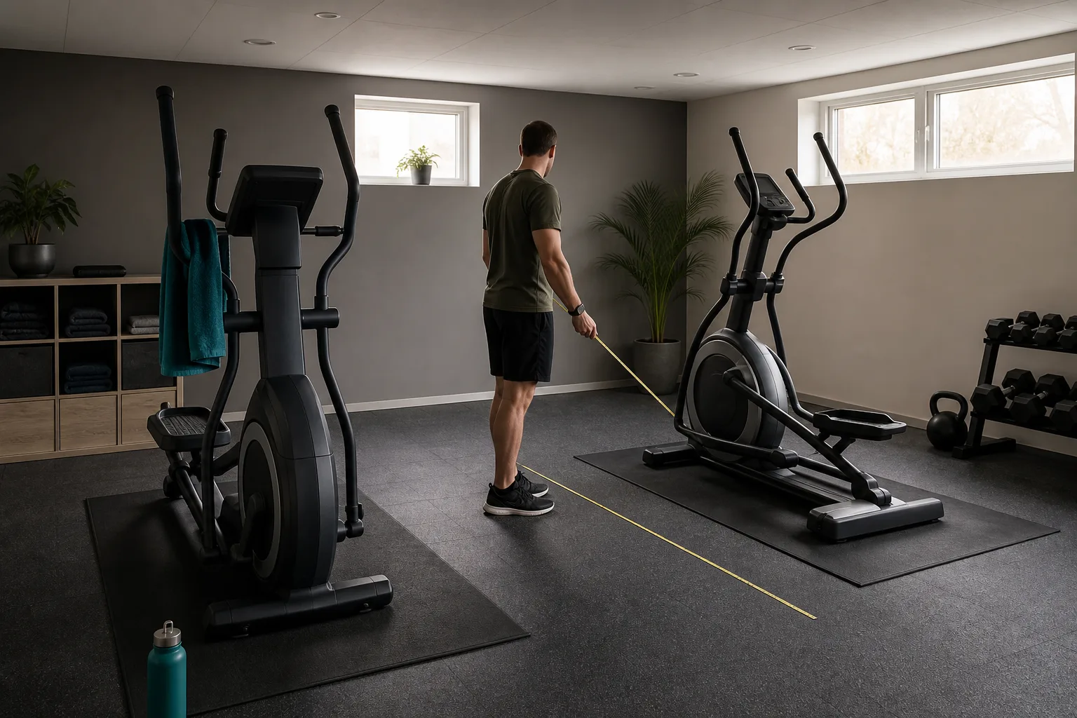 Master Fitness CF52 och Abilica Premium FC-BT på separata underlagsmattor