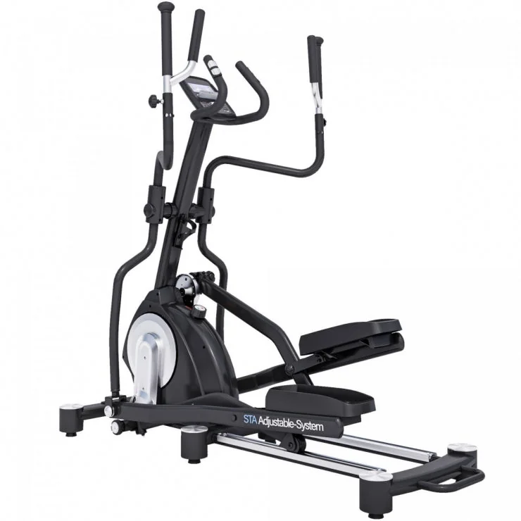 Crosstrainer med svänghjul synligt i chassiet